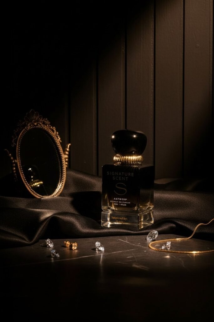 Signature Scent parfum met spiegel en sieraden